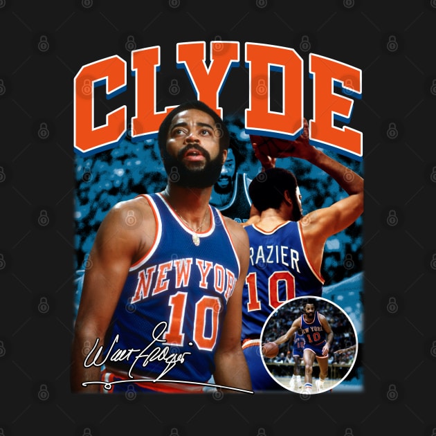 Walt Frazier The Clyde Basketball Legend Signature Vintage Retro 80s 90s Bootleg Rap Style by CarDE