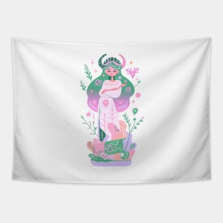 Elegant Virgo Zodiac Artwork Tapestry