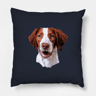 Brittany Spaniel Looking Gorgeous Pillow