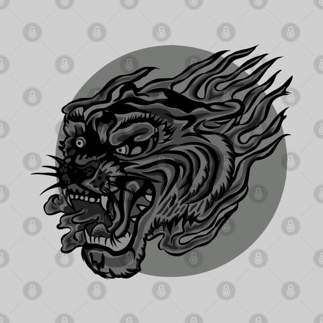 Tribal angry tiger head. by EPDICAY