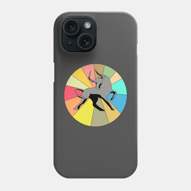 Bull on Color Wheel Phone Case by ErinaBDesigns