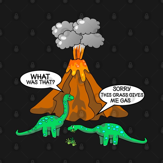 Dinosaurs and Volcano - Funny Dinosaurs by Ashley-Bee