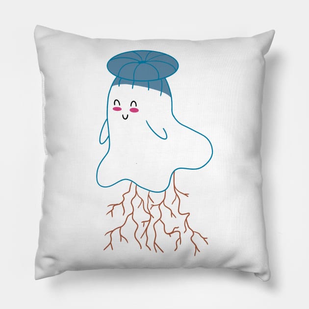 Little Ghost Grounded Pillow by nathalieaynie