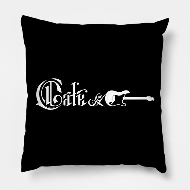 Cafe y guitarra Pillow by vjvgraphiks