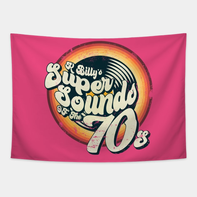 K Billy's Super Sounds of the 70s - distressed Tapestry by spicytees