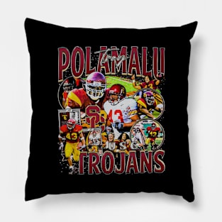 Troy Polamalu College Vintage Bootleg Pillow