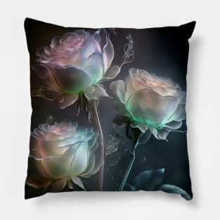 Iridescent pastel roses Pillow