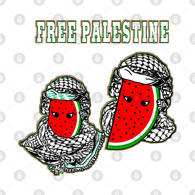 Watermelon Keffiyeh Free Palestine Fully Wrapped Couple - Front by SubversiveWare