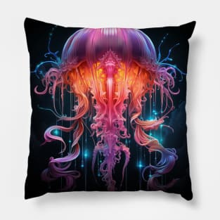 Neon Jellyfish #5 Pillow