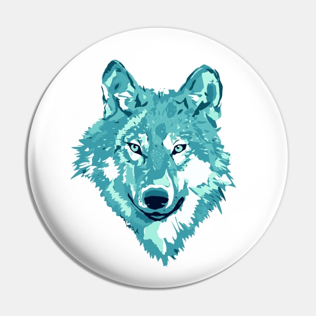 Aqua Lone Wolf Totem Animal Spirit Guide Cheeky Witch Pin by Cheeky Witch