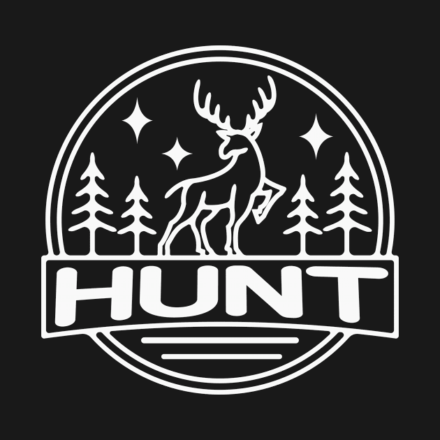 Hunt Deer Hunting Logo by Foxxy Merch