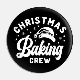 Christmas Baking Crew Santa Hat White Text Pin