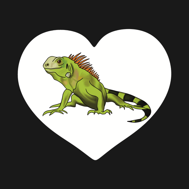 Iguana Heart for Iguana Lovers, White by Mochi Merch