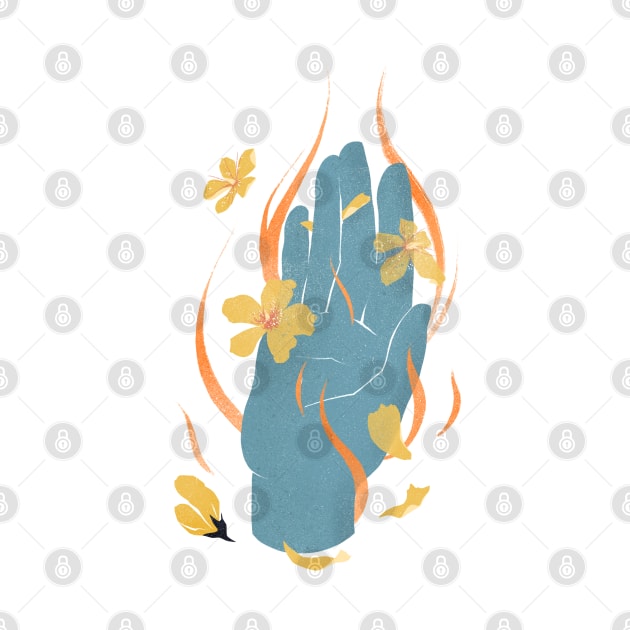 Healing Hand Illustration for Yoga and Reiki Lovers by Sgrel-art