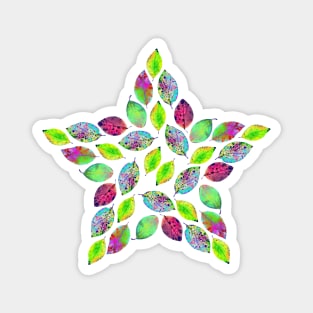 Neon leaf star - color your life! Magnet