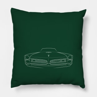 1966 Pontiac GTO - front stencil, white Pillow