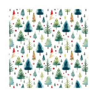 Christmas watercolor pattern #3 T-Shirt