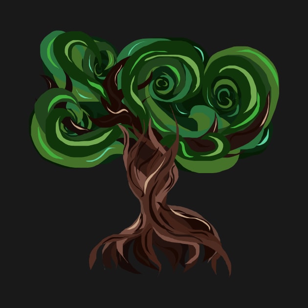 Flowy tree spirals by Mushcan