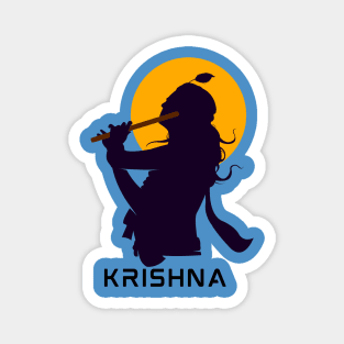 Hindu god lord Krishna playing his flute Magnet