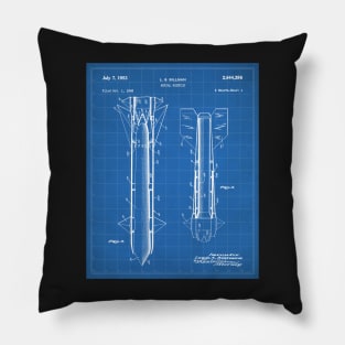 Army Aerial Missile Patent - Military Veteran Army Fan Art - Blueprint Pillow