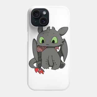 Cute Hungry Toothless, Night fury with fish, Httyd dragon Phone Case