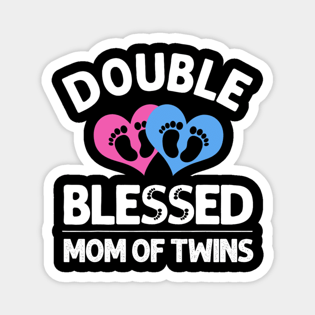 Funny New Mom Of Twins Gift For Women Mother Announcement Magnet by tabbythesing960