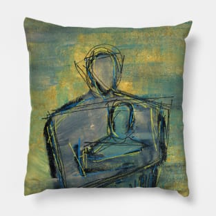 Art Acrylic artwork abstract painting family Pillow