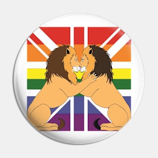 I promote the LGBT community in England with gay lions Pin