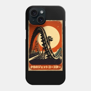 Vintage Abstract Japanese Roller Coaster In The Sunset Phone Case