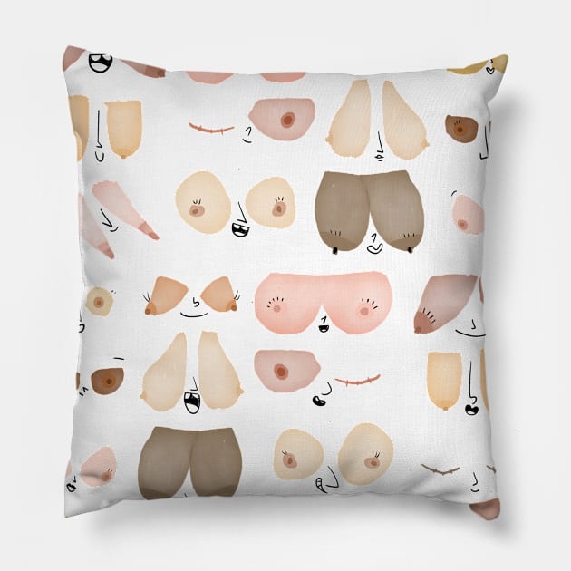 Every flavour Boobs Pillow by Gummy Illustrations