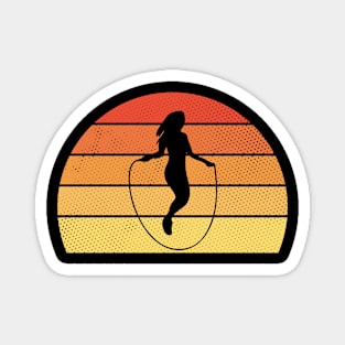 Retro Sunset Design for Rope Jumper Women Magnet