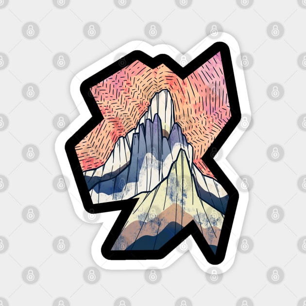 The three stone peaks Magnet by Swadeillustrations