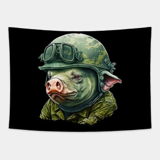 Army Hog Tapestry