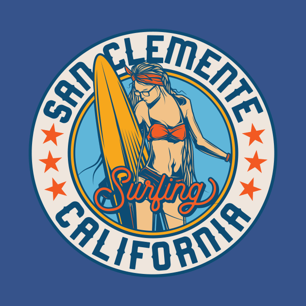 Vintage Surfing Badge for San Clemente, California by SLAG_Creative