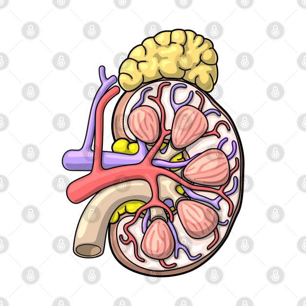 Human Kidney Anatomy Illustration - Nephrology Renal Diagram by taylorcustom