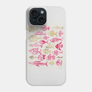 fish inkings pink maroon Phone Case