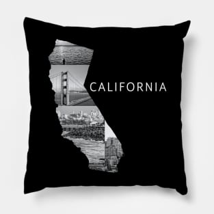 USA California State Map Pillow