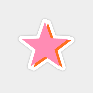 Pink and Orange Stars Magnet