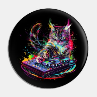 Cat DJ Loop Pin