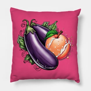 Peach and eggplants Pillow