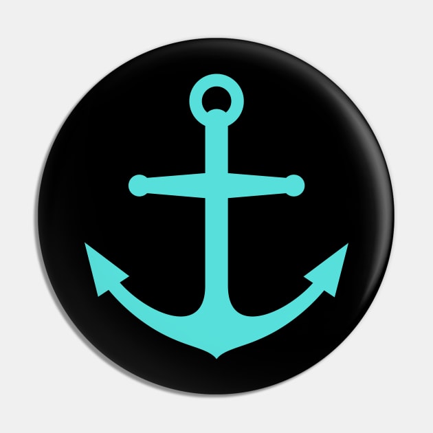 Aqua blue anchor Pin by Mhea