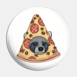 Raccoon in Pizza Pin