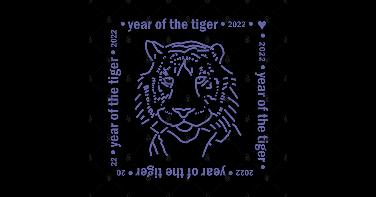 Very Peri Color of the Year of the Water Tiger 2022 Tiger TShirt
