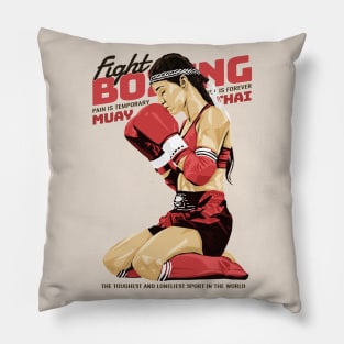 Classic Muay Thai Boxing Girl Fight Pillow