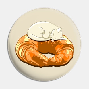 Croissant Snow Cat Pin