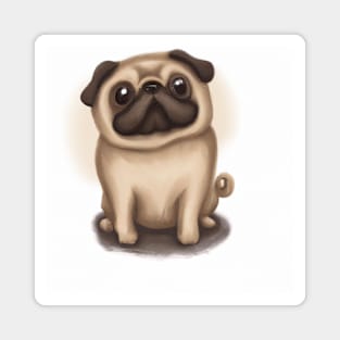 Cute Pug Drawing Magnet