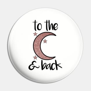 To the Moon and Back Rose Gold Glitter Pin