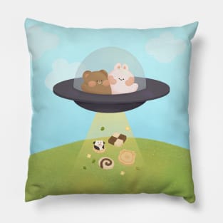 Rabbit and bear UFO Pillow