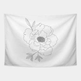 Peony Pattern - Flower Line Art Tapestry