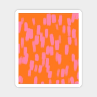 Abstract, Orange with Pink Brush Strokes Magnet